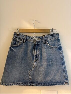 Topshop Blue Denim Mini Skirt